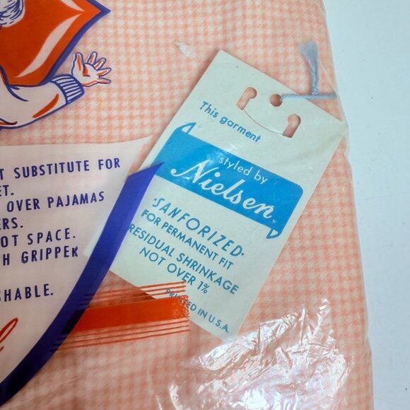 Nielsen Infants Sleep Sack Sleeping Bag VTG 60s Baby Girl Flannel Pink Checkered - Picture 3 of 6